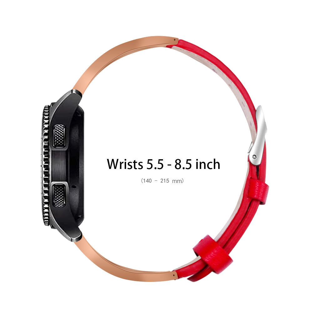 Ceramic+Genuine Leather Stylish Rhinestones Decor Watch Strap for Honor MagicWatch2 46mm