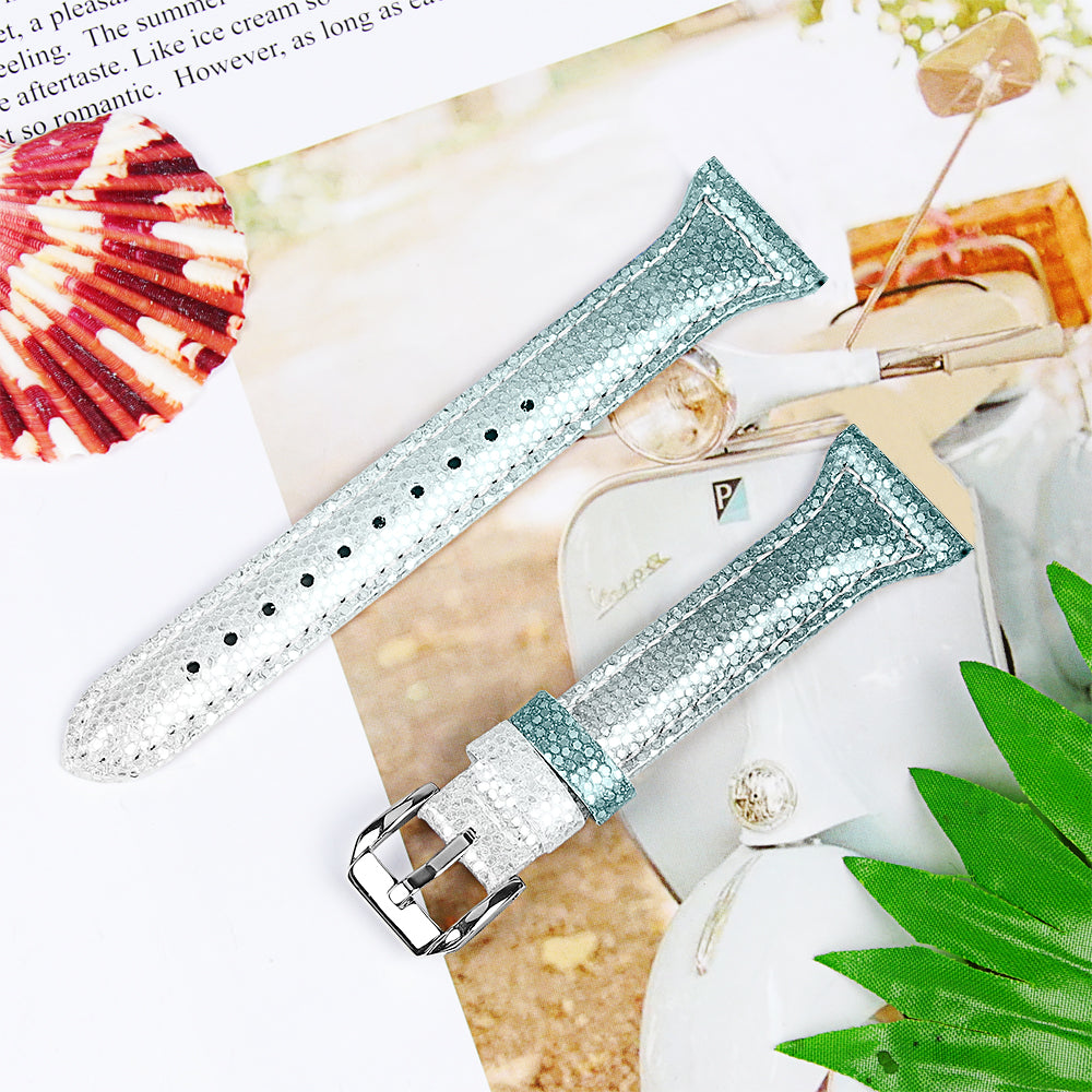 For Garmin Venu 20mm Top Layer Cowhide Leather Smart Watch Band Gradient Color Wrist Strap