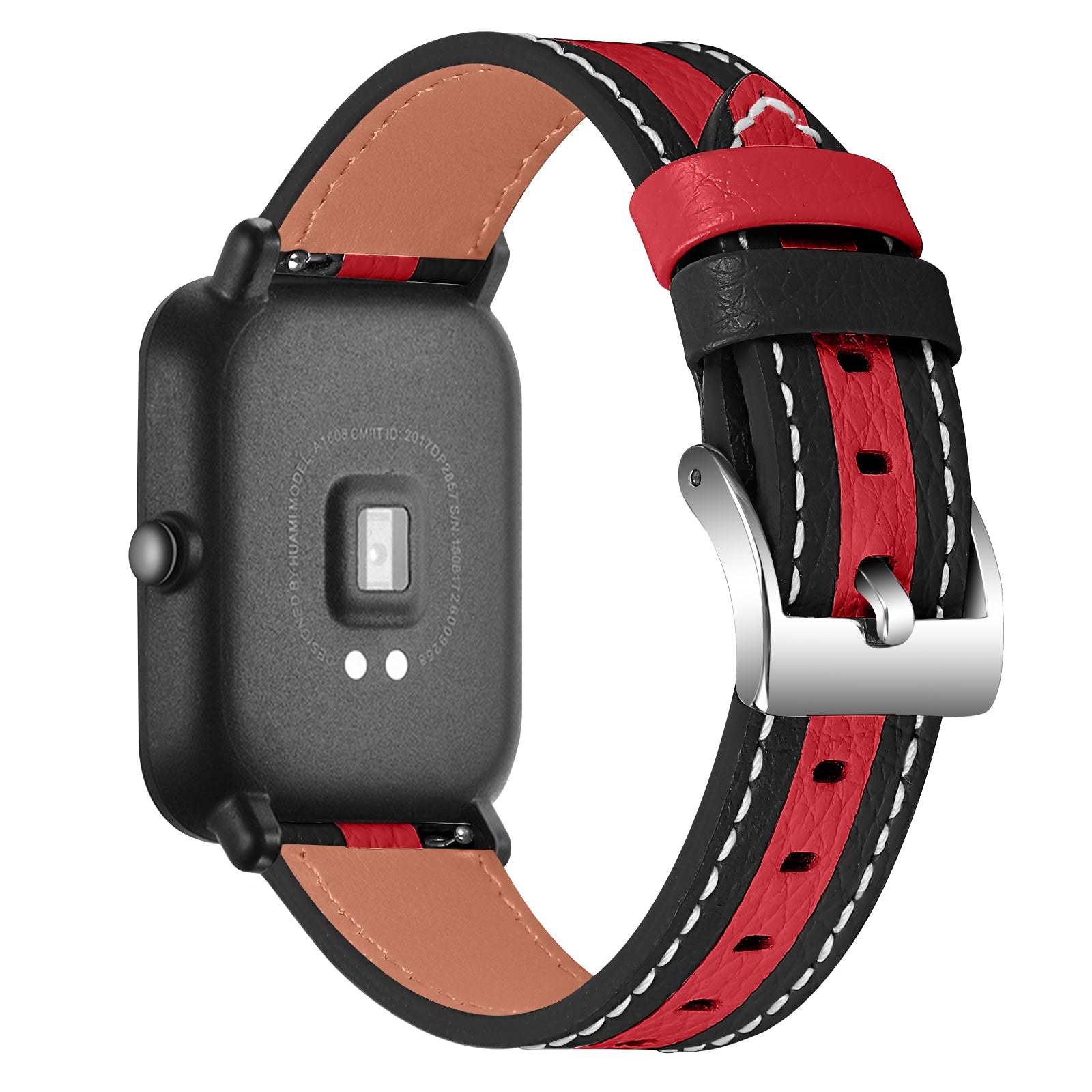 20mm Smart Watch Strap for Huami Amazfit GTS Bip Bip Lite Color Splicing Design Cowhide Leather Replacement Band