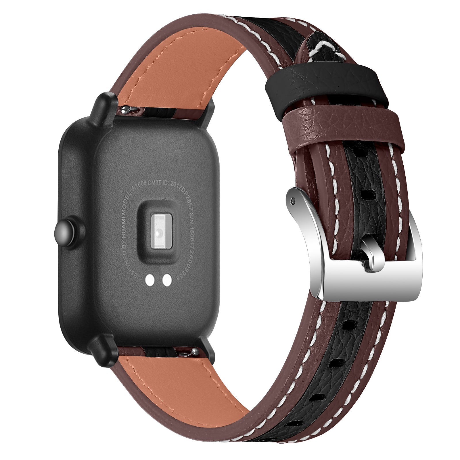 20mm Smart Watch Strap for Huami Amazfit GTS Bip Bip Lite Color Splicing Design Cowhide Leather Replacement Band