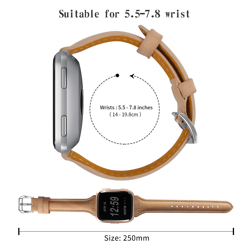 For Fitbit Versa 2 Versa Versa Lite Versa SE Stylish Cowhide Genuine Leather Replacement Smart Watch Strap