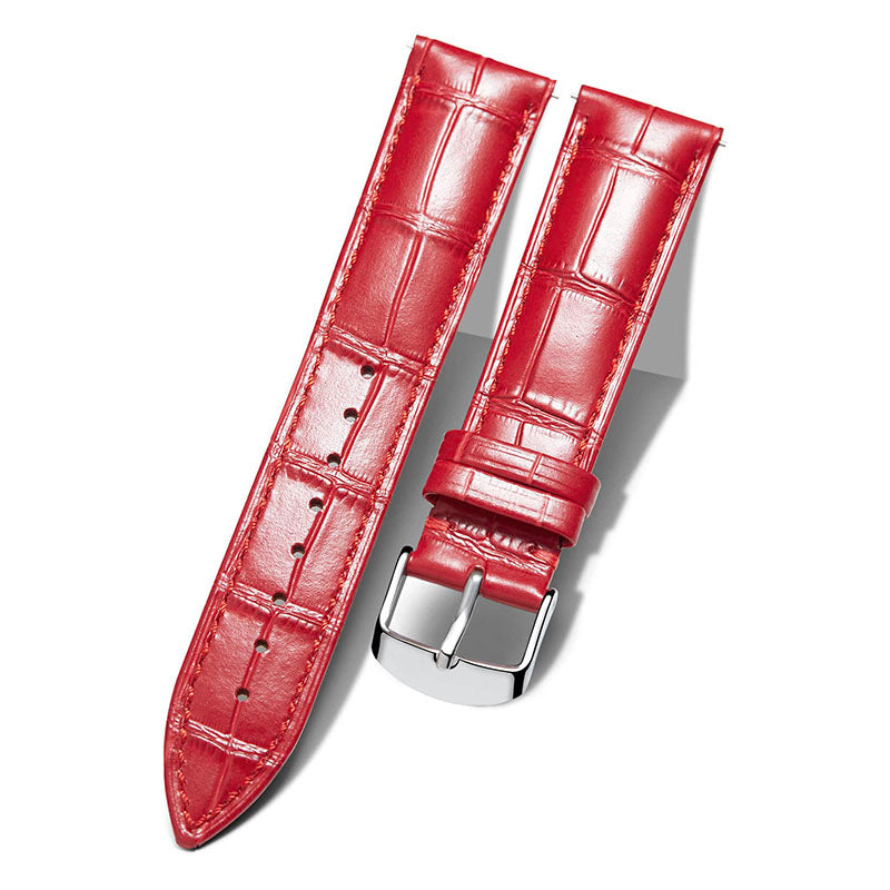 For Xiaomi Mi Watch Color Haylou Solar LS05 Stylish 22mm Crocodile Texture Cowhide Leather Replacement Watch Strap with Stainless Steel Buckle
