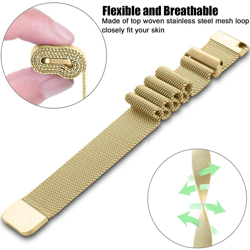 For Garmin Vivomove Luxe GarminMove Luxe Stainless Steel Milanese Mesh Watch Strap Replace Magnetic Wrist Band (20mm)