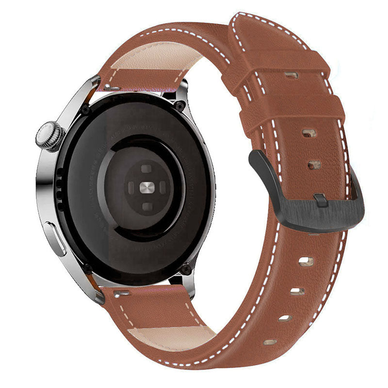 For HUAWEI Watch GT3 Samsung Galaxy Watch 46mm Leather Watch Band 22mm Universal Watch Strap with Buckle
