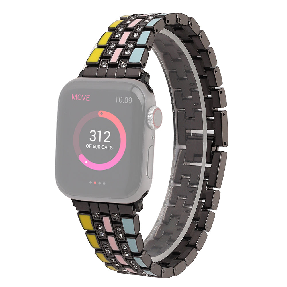 For Apple Watch Ultra 2 49mm Series 9 45mm SE (2023) 44mm Ultra 49mm Series 8 45mm 7 45mm Series 6 5 4 SSE 44mm SE (2022) 44mm Series 3 2 1 42mm Flag Style Watch Strap Rhinestone Band Replacement