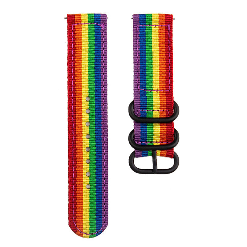 For Garmin Venue 2S Vivoactive 4S 18mm Nylon Watch Strap Three Heavy Buckles Watch Band Replacement
