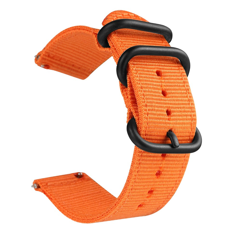 For Garmin Venue 2S Vivoactive 4S 18mm Nylon Watch Strap Three Heavy Buckles Watch Band Replacement