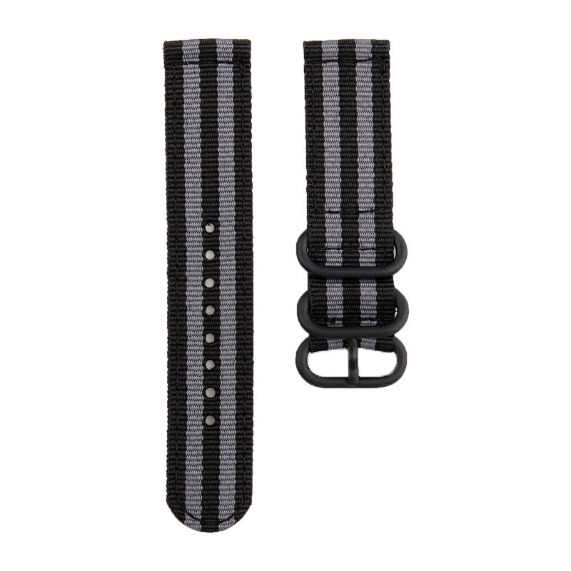 For Garmin Venue 2S Vivoactive 4S 18mm Nylon Watch Strap Three Heavy Buckles Watch Band Replacement