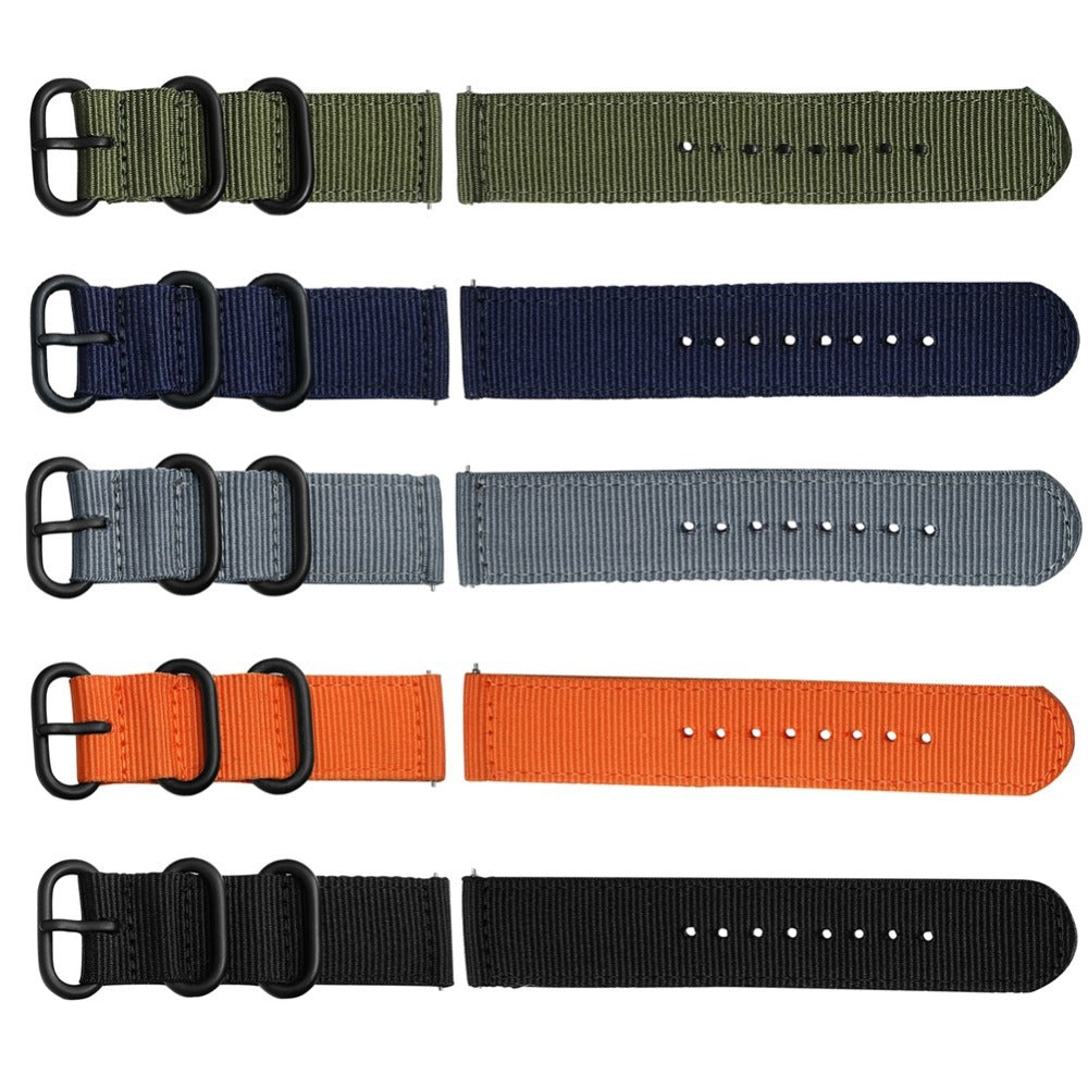 For Garmin Venue 2S Vivoactive 4S 18mm Nylon Watch Strap Three Heavy Buckles Watch Band Replacement