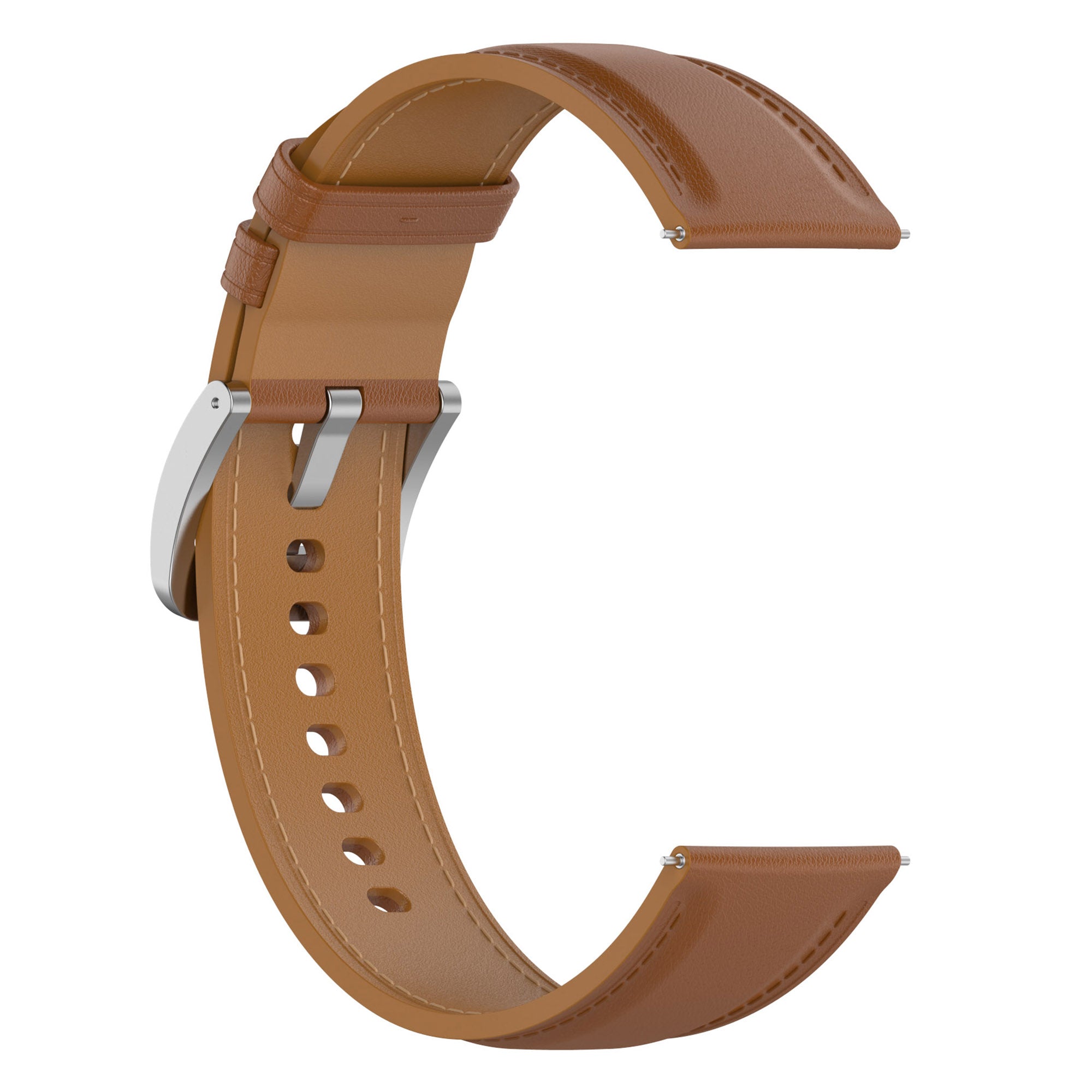 For Huawei Watch GT Samsung Gear S3 Galaxy Watch 46mm Smart Watch Band 22mm Universal Stitching Line First Layer Cowhide Solid Color Strap