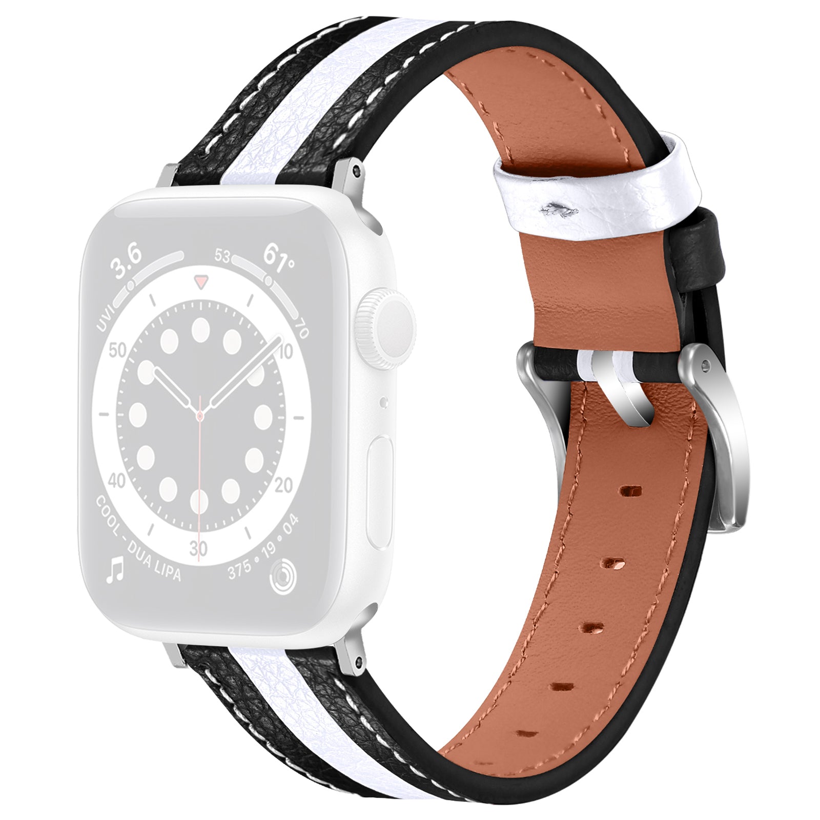 For Apple Watch Series 9 8 7 41mm 6 5 4 SE (2023) SE(2022) SE 40mm 3 2 1 38mm Genuine Leather Smart Watch Band Color Splicing Wrist Strap Replacement