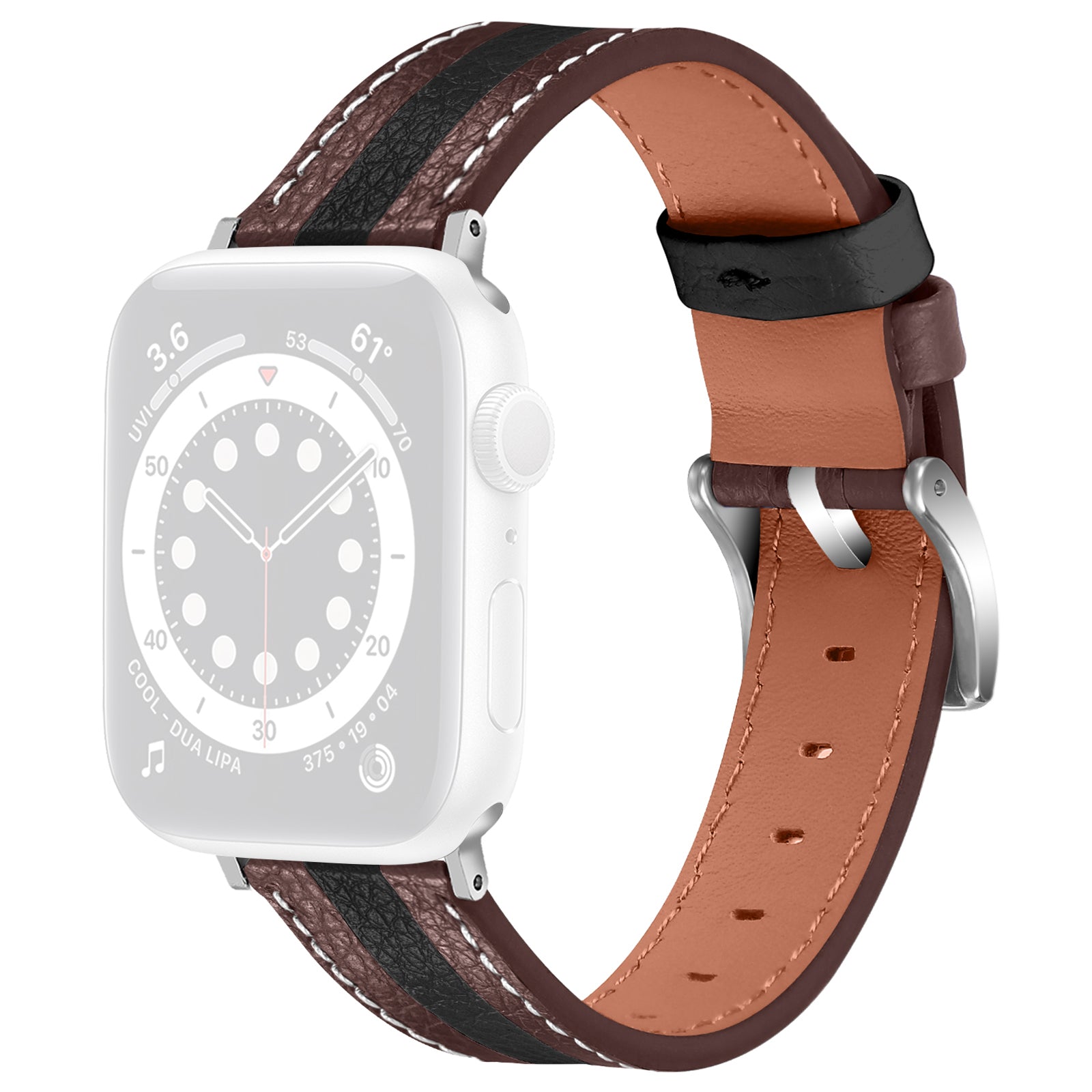 For Apple Watch Ultra 2 49mm Series 9 45mm SE (2023) 44mm Ultra 49mm Series 8 45mm 7 45mm 6 SE 44mm SE (2022) 44mm 5 4 44mm 3 2 1 42mm Color Splicing Genuine Leather Watch Strap Adjustable Wristband