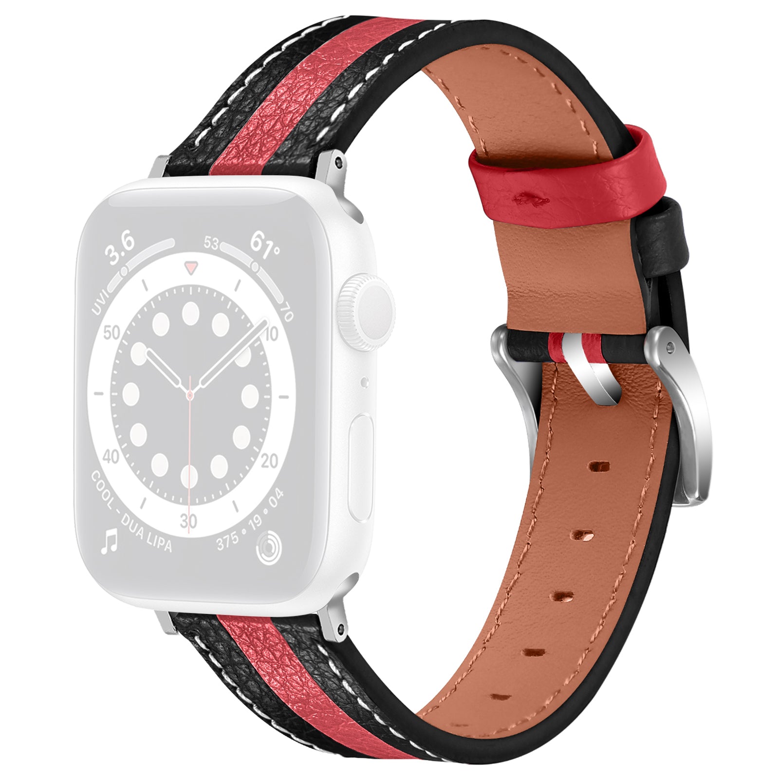 For Apple Watch Ultra 2 49mm Series 9 45mm SE (2023) 44mm Ultra 49mm Series 8 45mm 7 45mm 6 SE 44mm SE (2022) 44mm 5 4 44mm 3 2 1 42mm Color Splicing Genuine Leather Watch Strap Adjustable Wristband