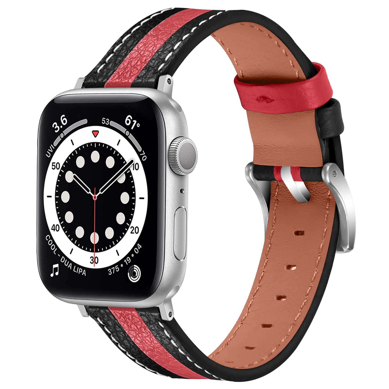 For Apple Watch Ultra 2 49mm Series 9 45mm SE (2023) 44mm Ultra 49mm Series 8 45mm 7 45mm 6 SE 44mm SE (2022) 44mm 5 4 44mm 3 2 1 42mm Color Splicing Genuine Leather Watch Strap Adjustable Wristband
