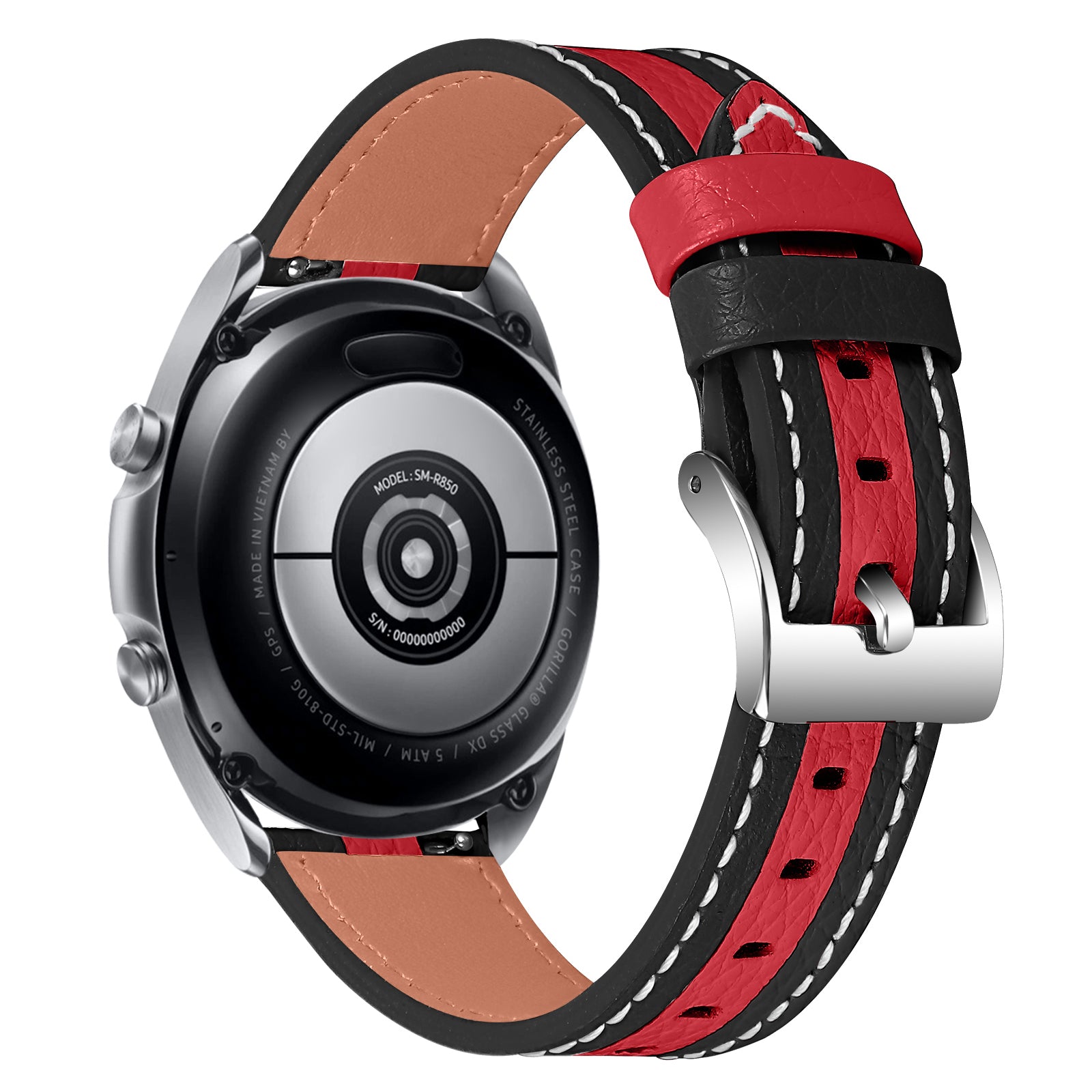 For Samsung Galaxy Watch4 40mm 44mm Galaxy Watch 42mm Color Splicing Watchband Genuine Leather Watch Strap 20mm