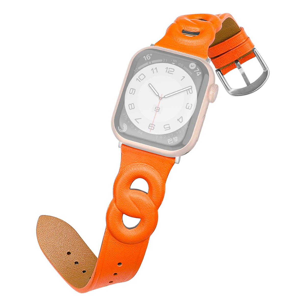 For Apple Watch Ultra 2 49mm Series 9 45mm SE (2023) 44mm Ultra 49mm Series 8 45mm 7 45mm 6 5 4 SE 44mm SE (2022) 44mm 3 2 1 42mm Dual Ring Design Genuine Leather Smart Watch Band Replacement Strap