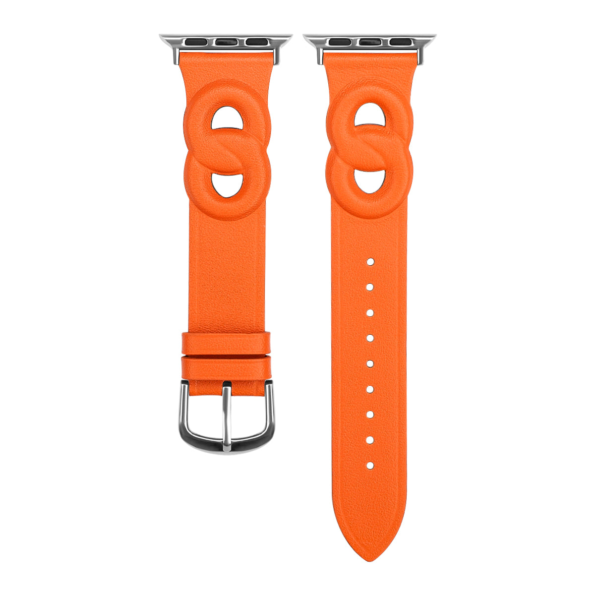 For Apple Watch Ultra 2 49mm Series 9 45mm SE (2023) 44mm Ultra 49mm Series 8 45mm 7 45mm 6 5 4 SE 44mm SE (2022) 44mm 3 2 1 42mm Dual Ring Design Genuine Leather Smart Watch Band Replacement Strap