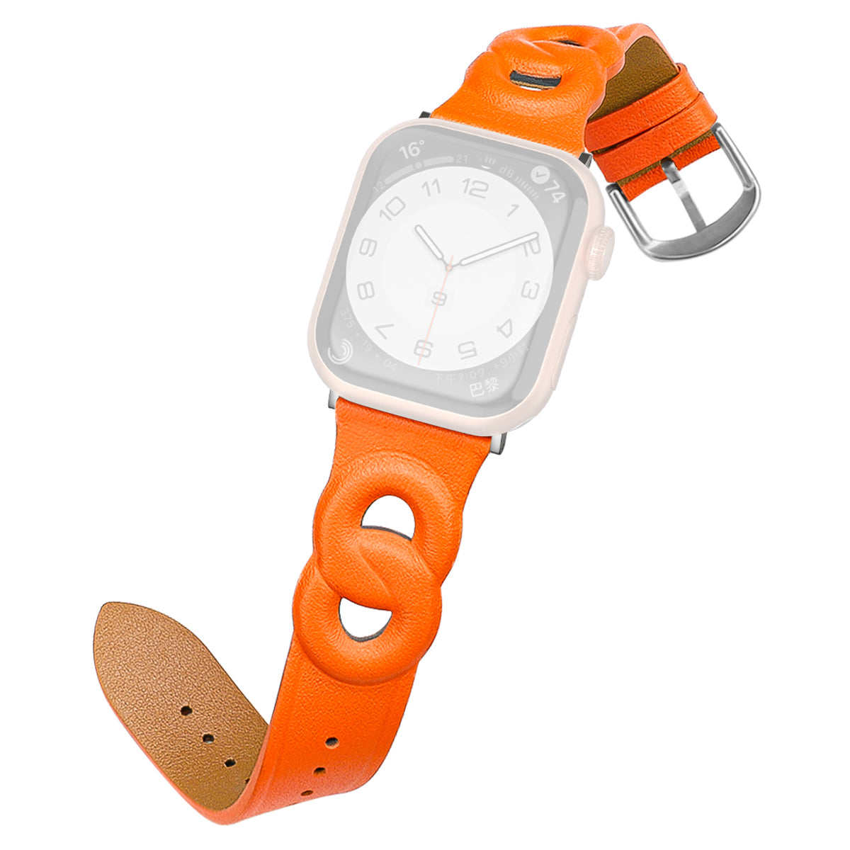 For Apple Watch Series 9 8 7 41mm 6 5 4 SE (2023) SE(2022) SE 40mm 3 2 1 38mm Double Rings Design Genuine Leather Smart Watch Band Wrist Strap