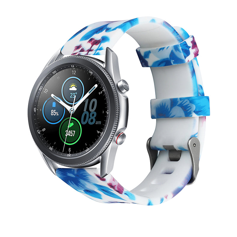For Samsung Galaxy Watch 46mm Watch3 45mm Premium Silicone Stylish Pattern Printed Watchband Wrist Strap Replacement 22mm
