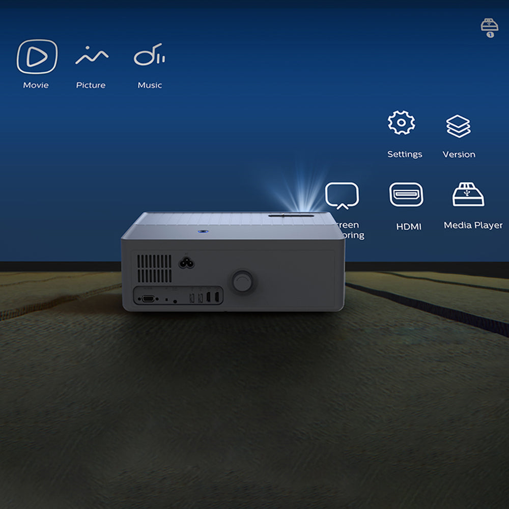 D5000 Large Screen 100 inch Projector HD Office LCD LED 1080P Projector for Home Theater (Android Version)