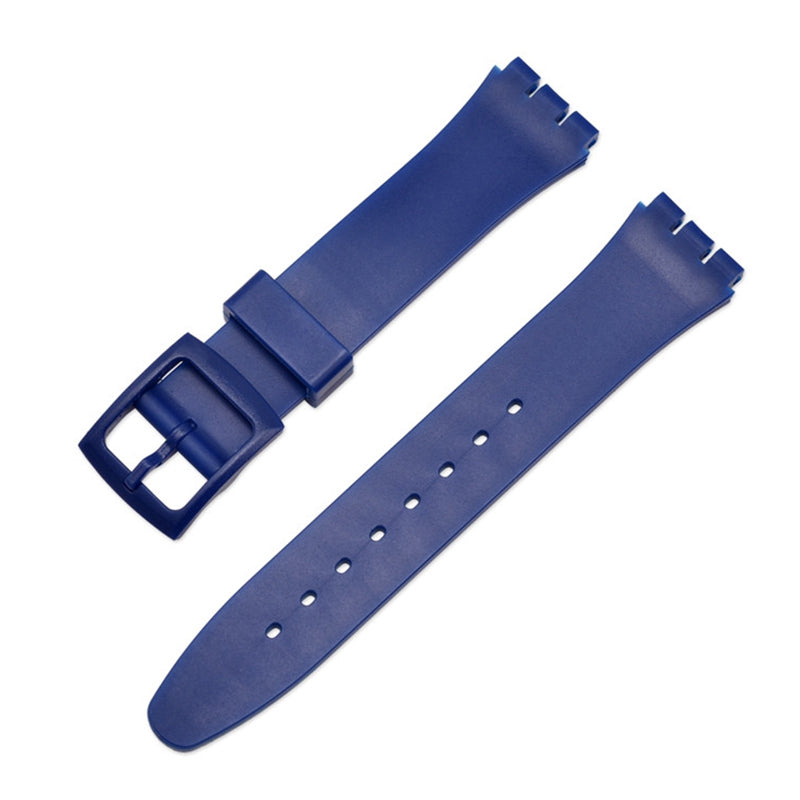 For Swatch 19mm Replacement Wrist Band Stripe Printed Silicone Adjustable Smart Watch Strap