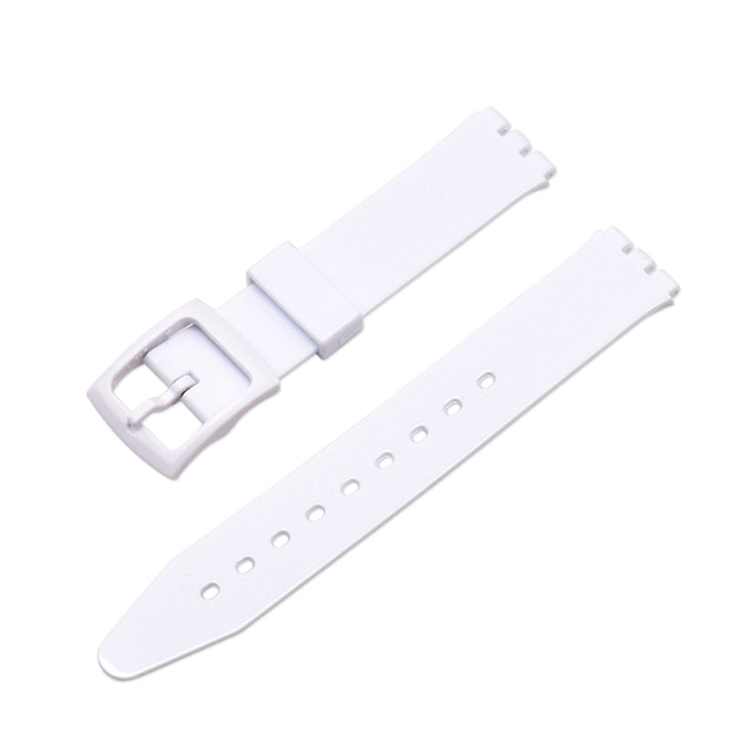 For Swatch 19mm Replacement Wrist Band Stripe Printed Silicone Adjustable Smart Watch Strap