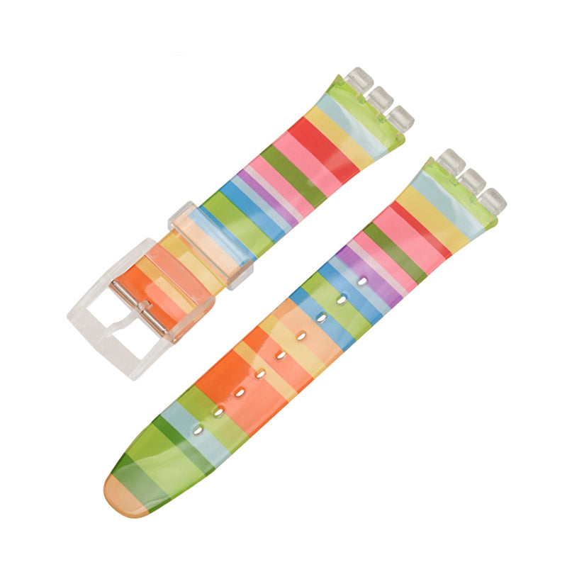 For Swatch Wrist Band Stylish Pattern Printed Silicone Adjustable Watch Strap 16mm