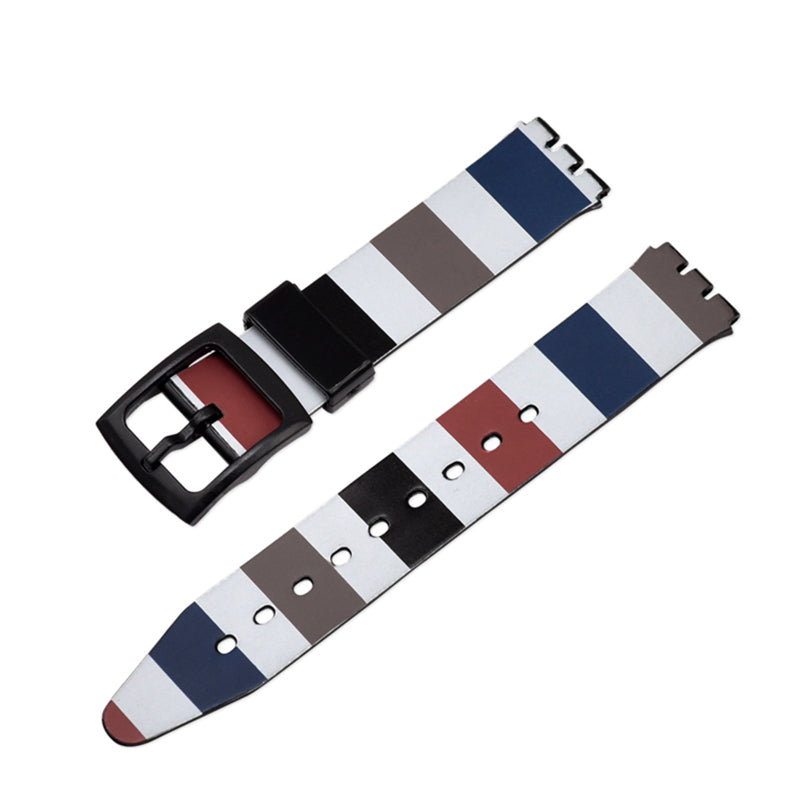 For Swatch Wrist Band Stylish Pattern Printed Silicone Adjustable Watch Strap 16mm
