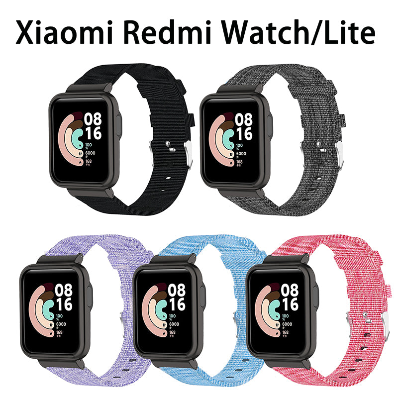 For Xiaomi Redmi Watch Mi Watch Lite Nylon Canvas Smart Watch Band Adjustable Replacement Strap