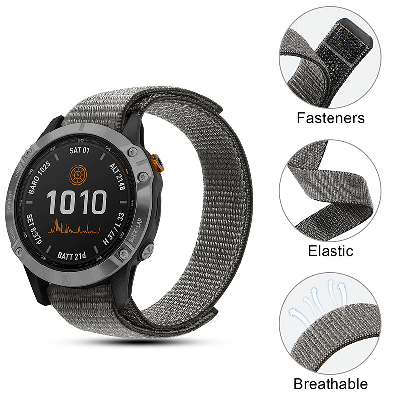 For Garmin Fenix 6S Breathable Nylon Watch Strap 20mm Adjustable Wrist Band Replacement