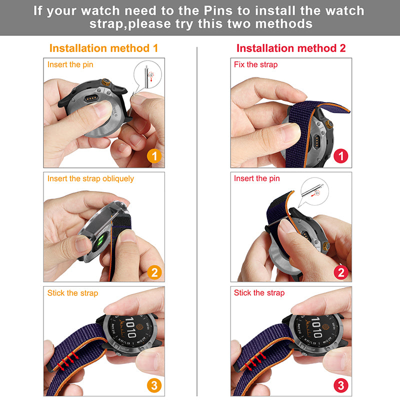 For Garmin Fenix 6S Breathable Nylon Watch Strap 20mm Adjustable Wrist Band Replacement