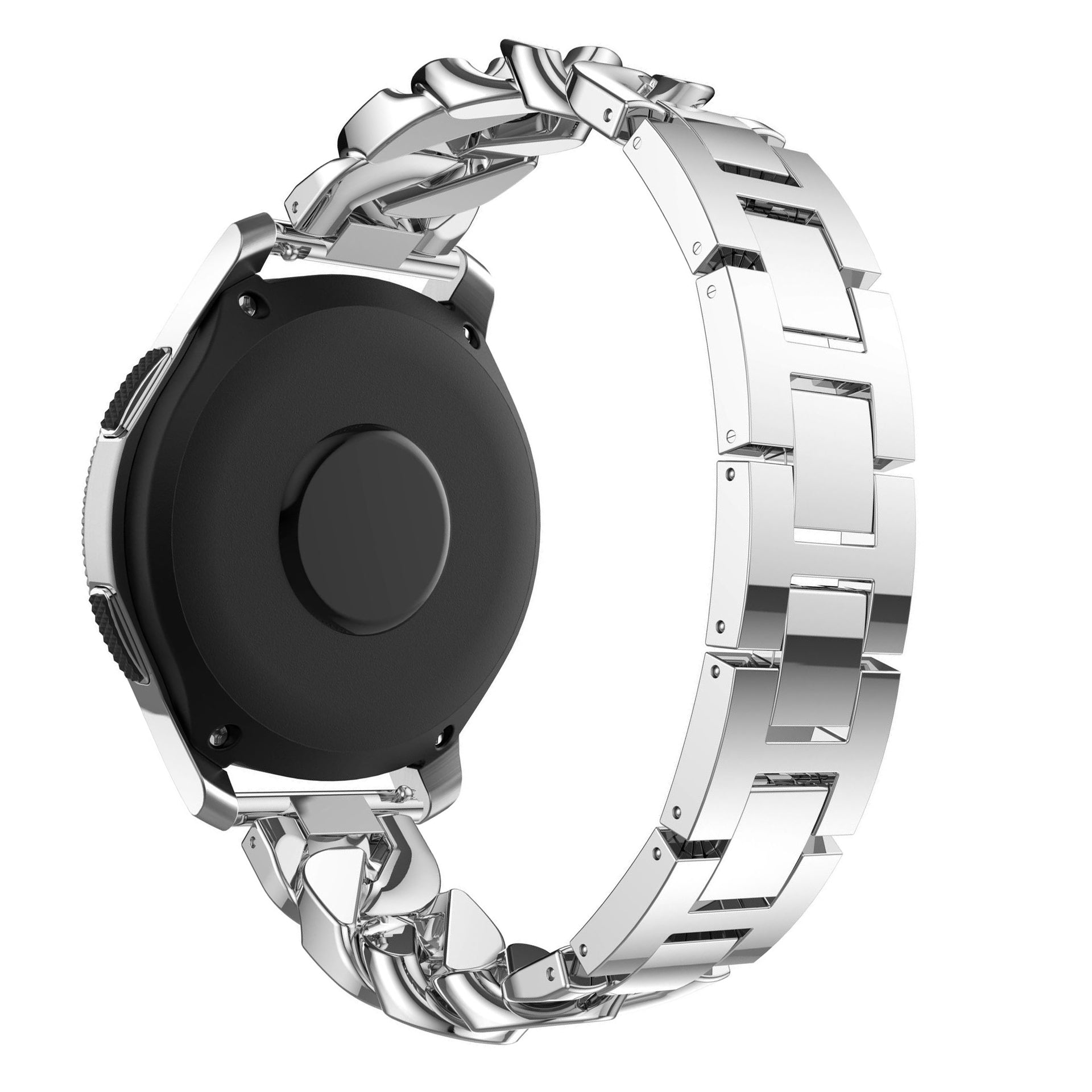 For Samsung Galaxy Watch 4 40mm 44mm Watch 4 Classic 42mm 46mm Garmin Venu Single Row Stainless Steel 20mm Watch Band Strap with Rhinestone