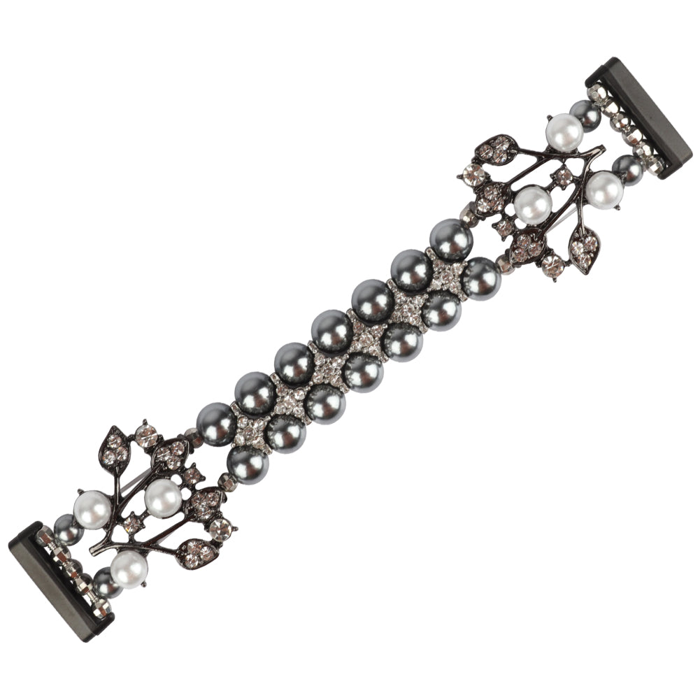 For Fitbit Versa 3 Pearl Rhinestone Flower-shaped Bracelet Wrist Strap Replacement Watch Band