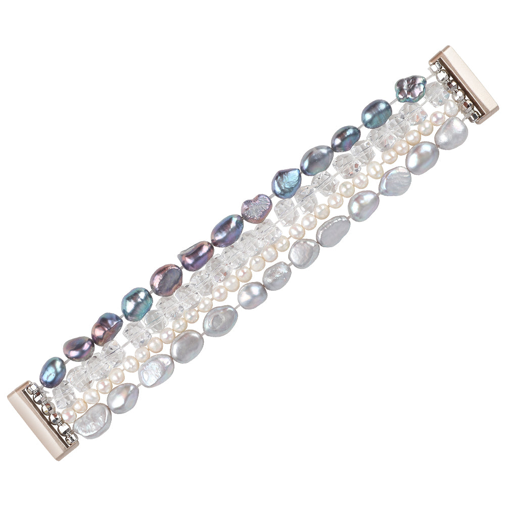 For Fitbit Versa 3 Pearl + Crystal Stylish Bracelet Replacement Wrist Strap Watch Band