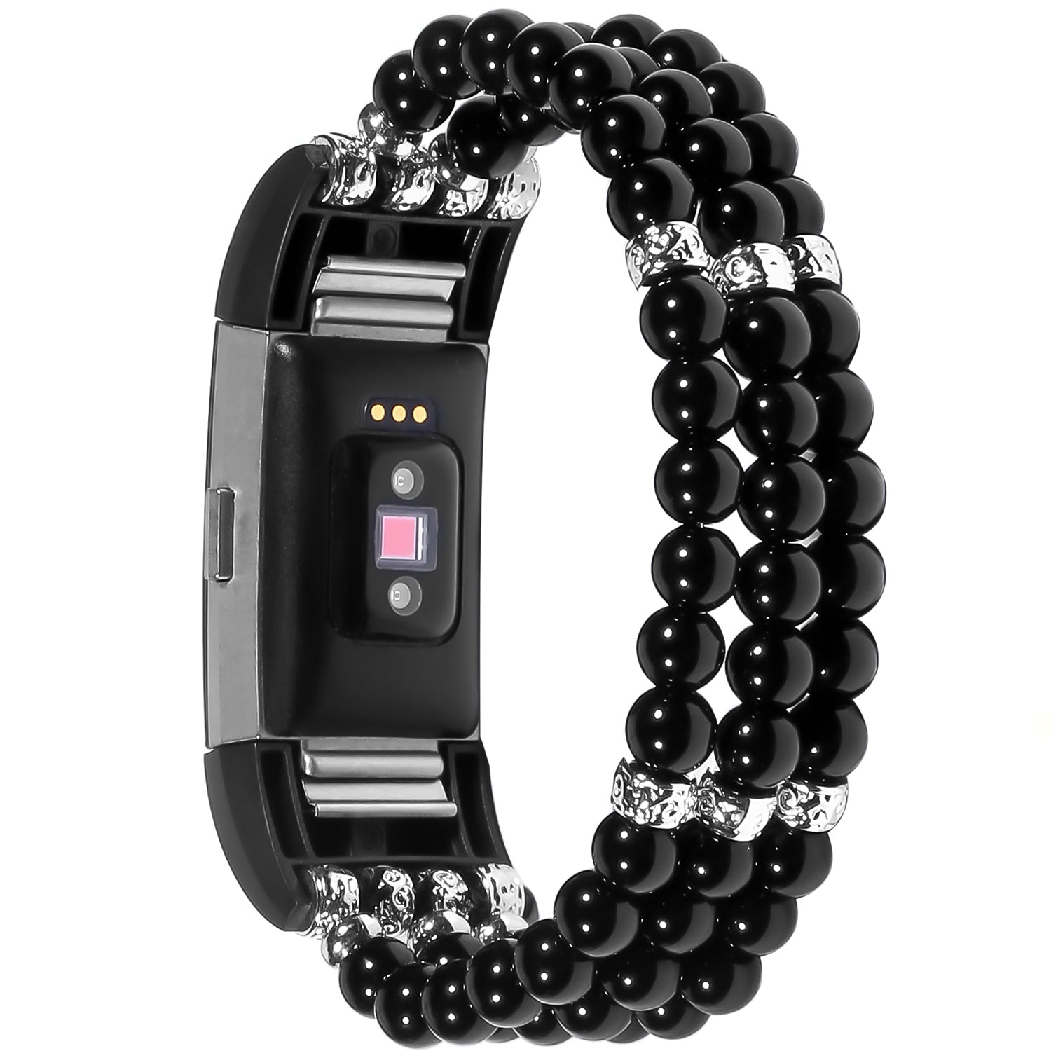 For Fitbit Charge 3 4 Three Rows Stylish Pearl Bracelet Wrist Strap Replacement Watch Band