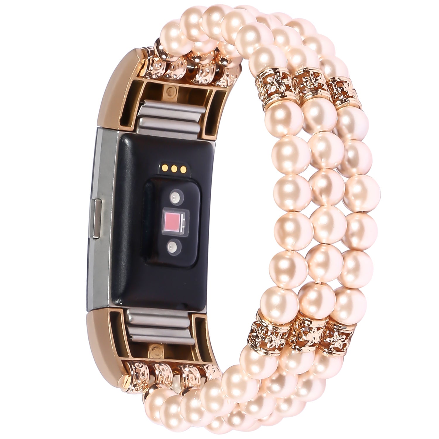 For Fitbit Charge 3 4 Three Rows Stylish Pearl Bracelet Wrist Strap Replacement Watch Band
