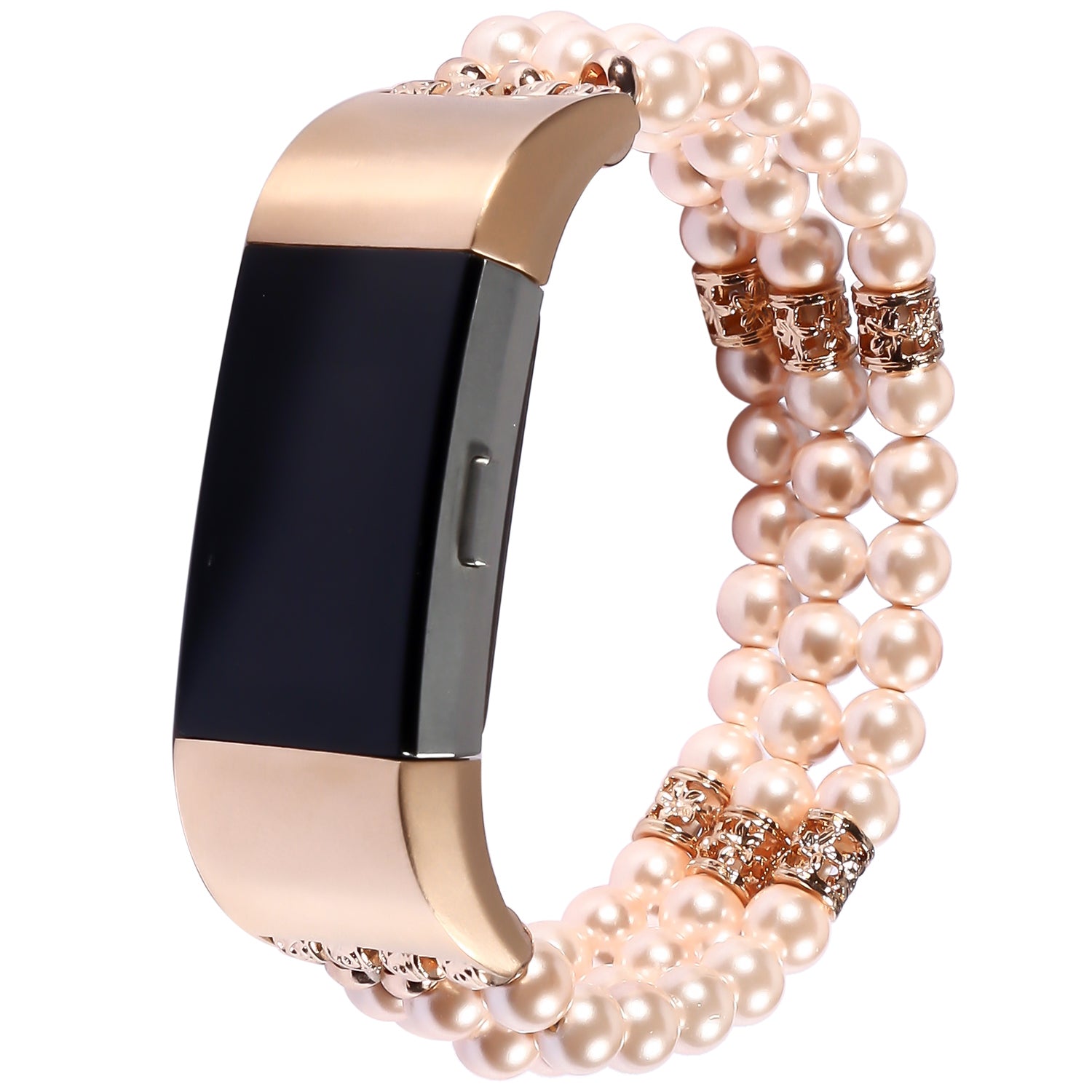 For Fitbit Charge 3 4 Three Rows Stylish Pearl Bracelet Wrist Strap Replacement Watch Band