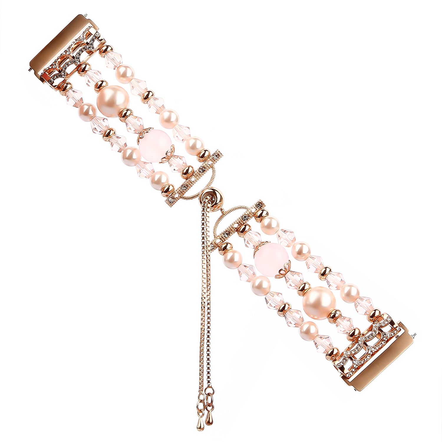For Fitbit Versa Versa 2 Versa Lite Fashion Agate Crystal Beads Slide Bracelet Watch Band Replacement for Women