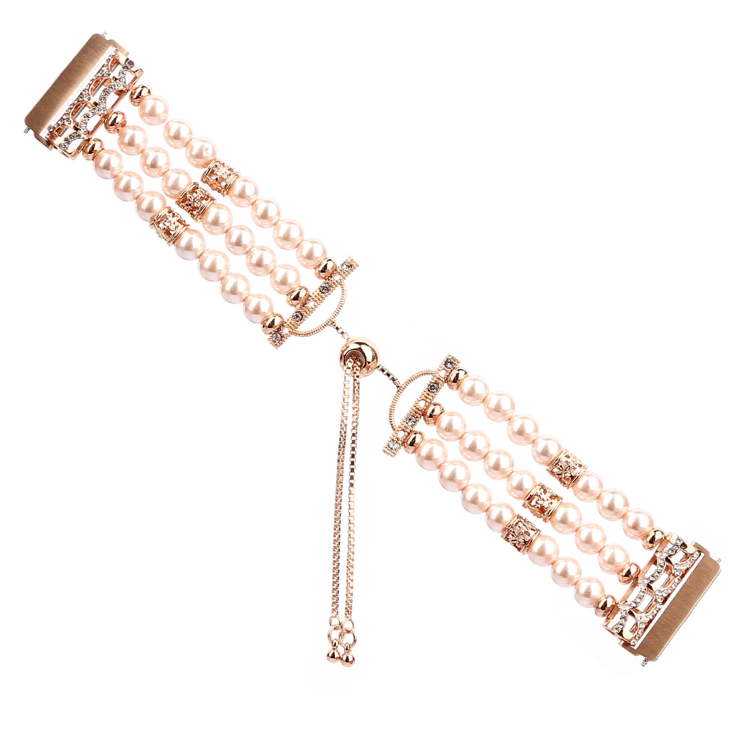For Fitbit Versa Versa 2 Versa Lite Elegant Women Faux Pearl Watch Band Slide Bracelet Wrist Strap