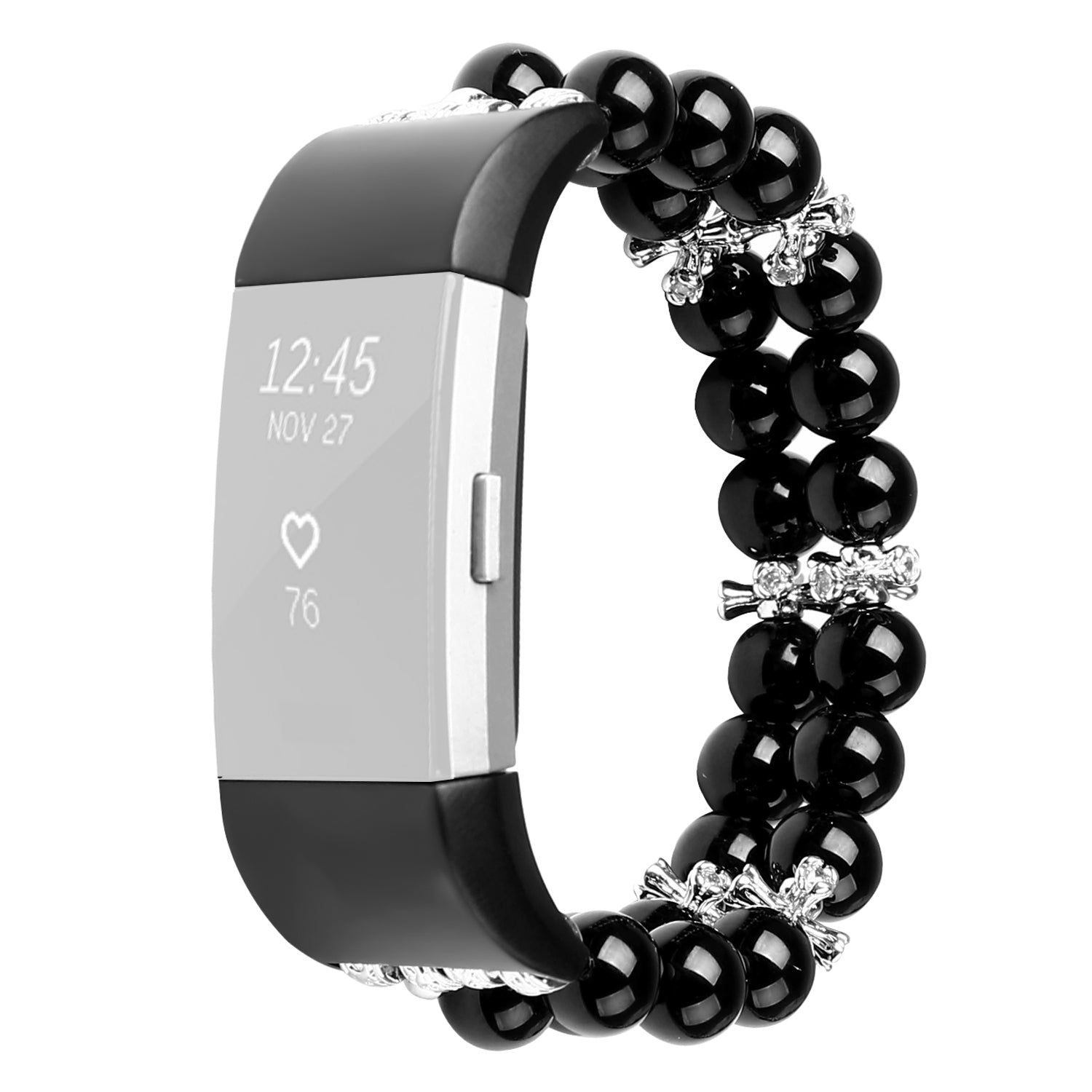For Fitbit Charge 3 4 Replacement Smart Watch Band Two Rows Agate Crystal Bracelet Wrist Strap
