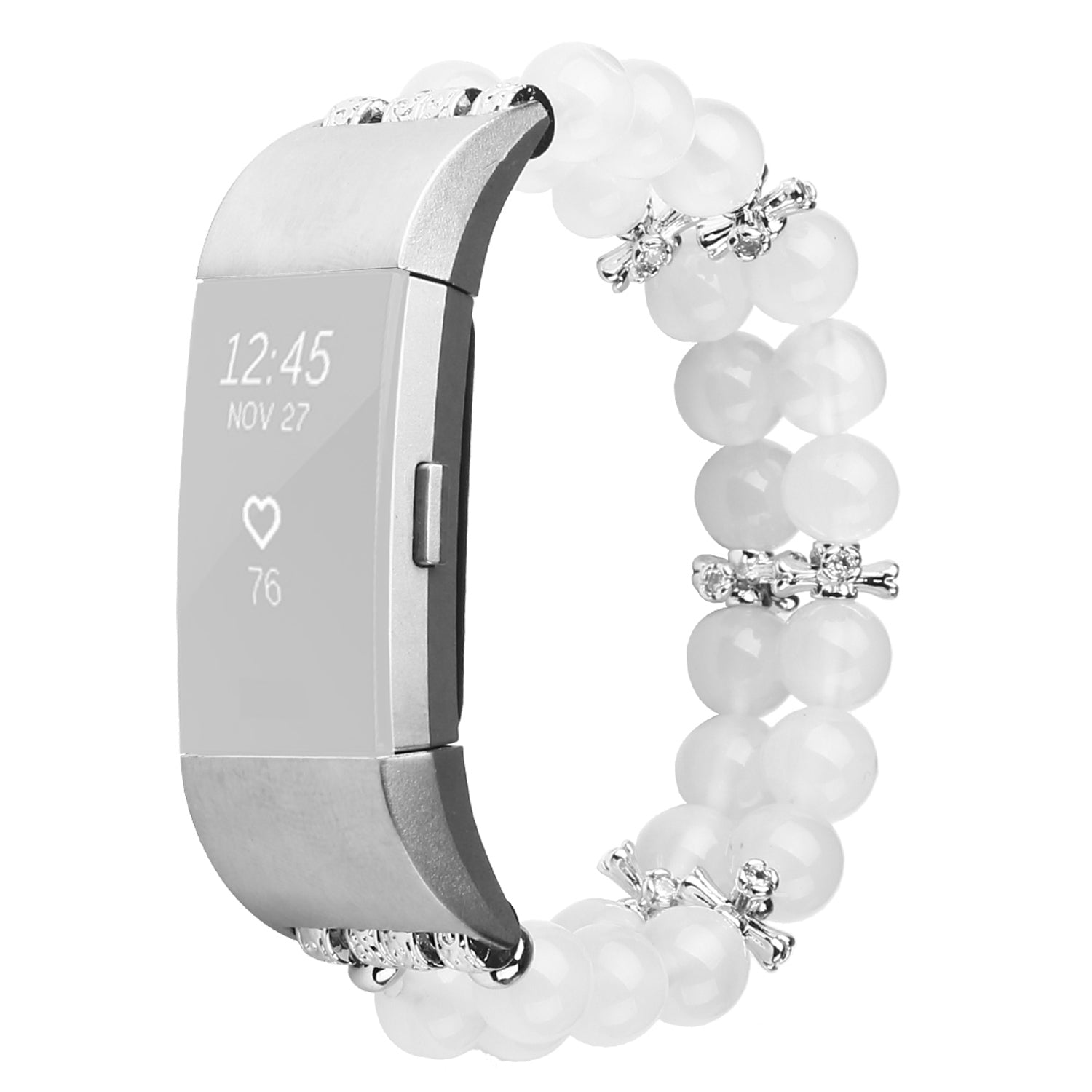 For Fitbit Charge 3 4 Replacement Smart Watch Band Two Rows Agate Crystal Bracelet Wrist Strap