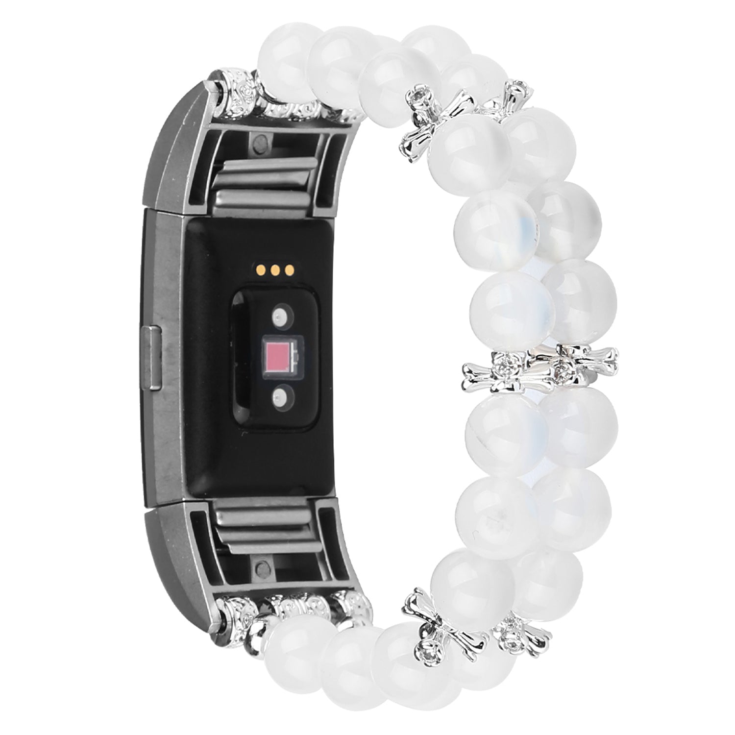 For Fitbit Charge 3 4 Replacement Smart Watch Band Two Rows Agate Crystal Bracelet Wrist Strap
