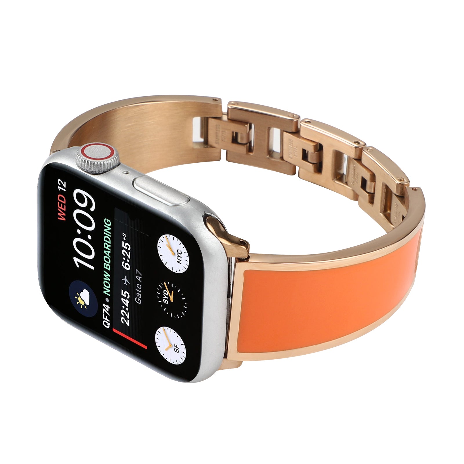 For Apple Watch Series 9 8 7 41mm 6 5 SE SE(2022) SE (2023) 4 40mm 3 2 1 38mm Chain Splicing Stainless Steel Watchband Watch Strap