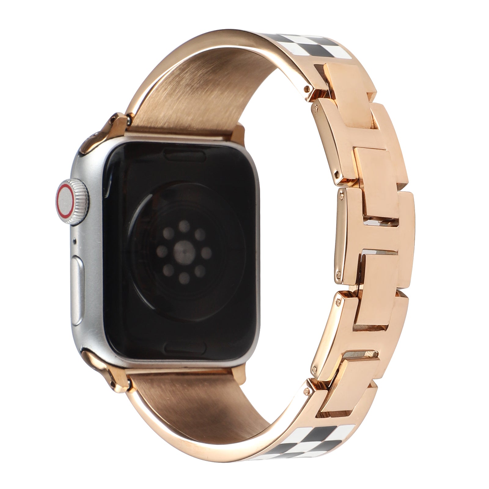For Apple Watch Series 9 8 7 41mm 6 5 SE SE(2022) SE (2023) 4 40mm 3 2 1 38mm Chain Splicing Stainless Steel Watchband Watch Strap