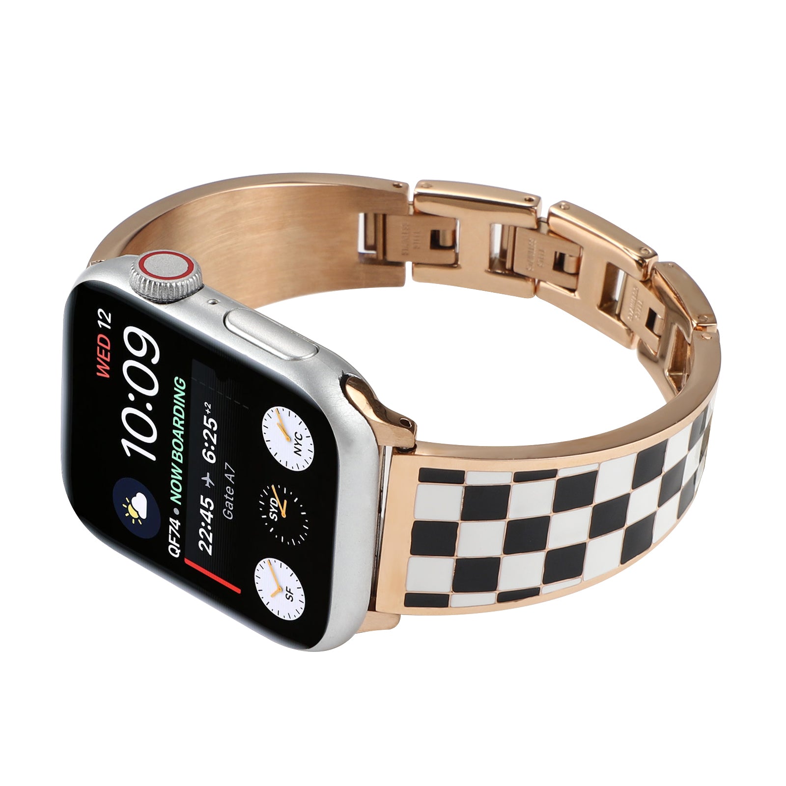 For Apple Watch Ultra 2 49mm Series 9 45mm SE (2023) 44mm Ultra 49mm Series 1 2 3 42mm SE Series 4 5 6 44mm Series 7 45mm Series 8 45mm Chain Style Bracelet Stainless Steel Watchband Watch Strap