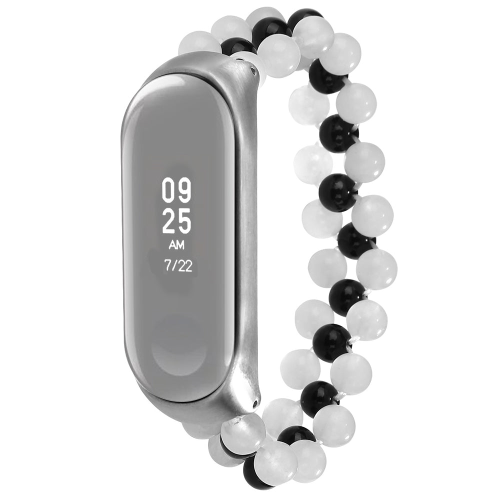 For Xiaomi Mi Band 5 Mi Band 6 Jade Beads Bracelet Smart Watch Band Strap Replacement