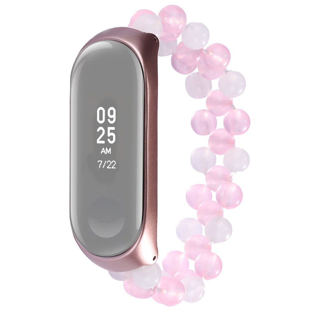 For Xiaomi Mi Band 5 Mi Band 6 Jade Beads Bracelet Smart Watch Band Strap Replacement
