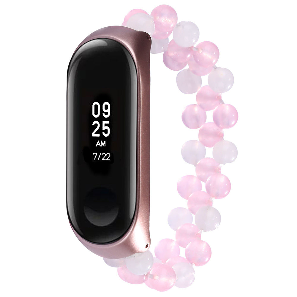 For Xiaomi Mi Band 5 Mi Band 6 Jade Beads Bracelet Smart Watch Band Strap Replacement