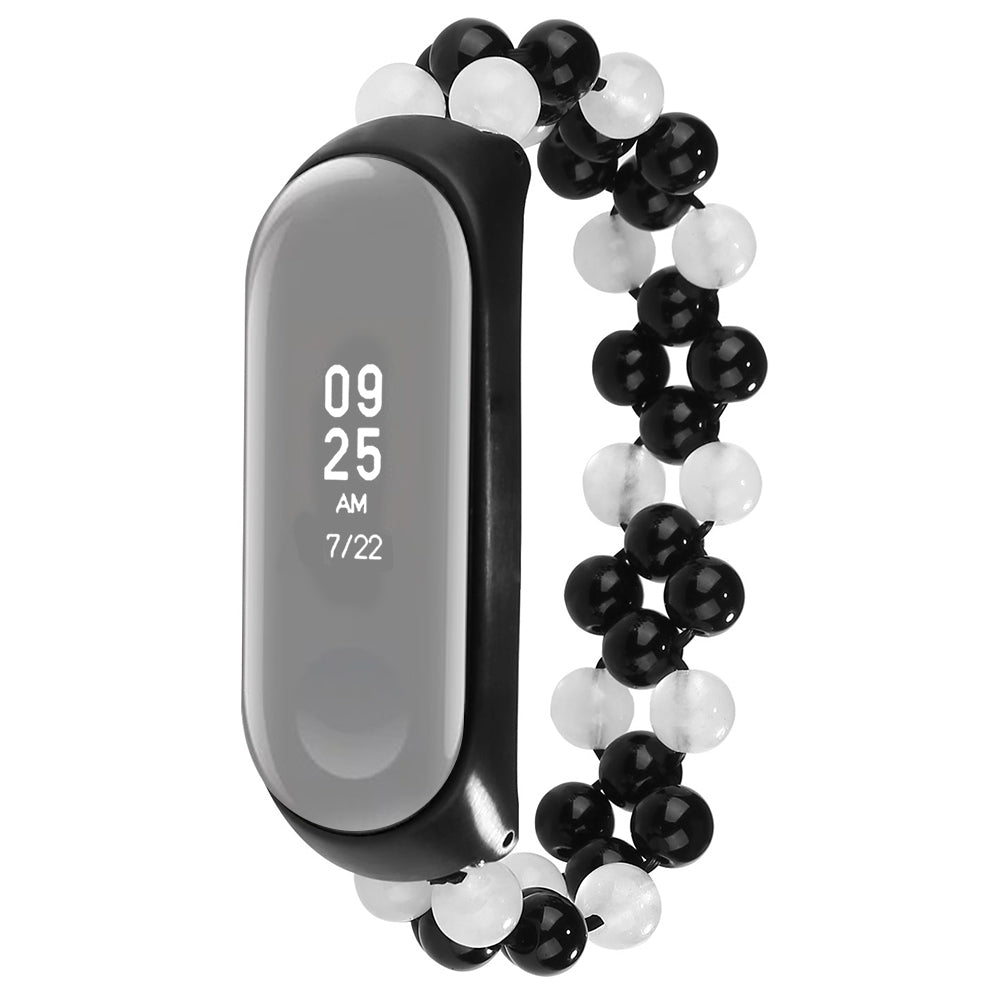 For Xiaomi Mi Band 5 Mi Band 6 Jade Beads Bracelet Smart Watch Band Strap Replacement