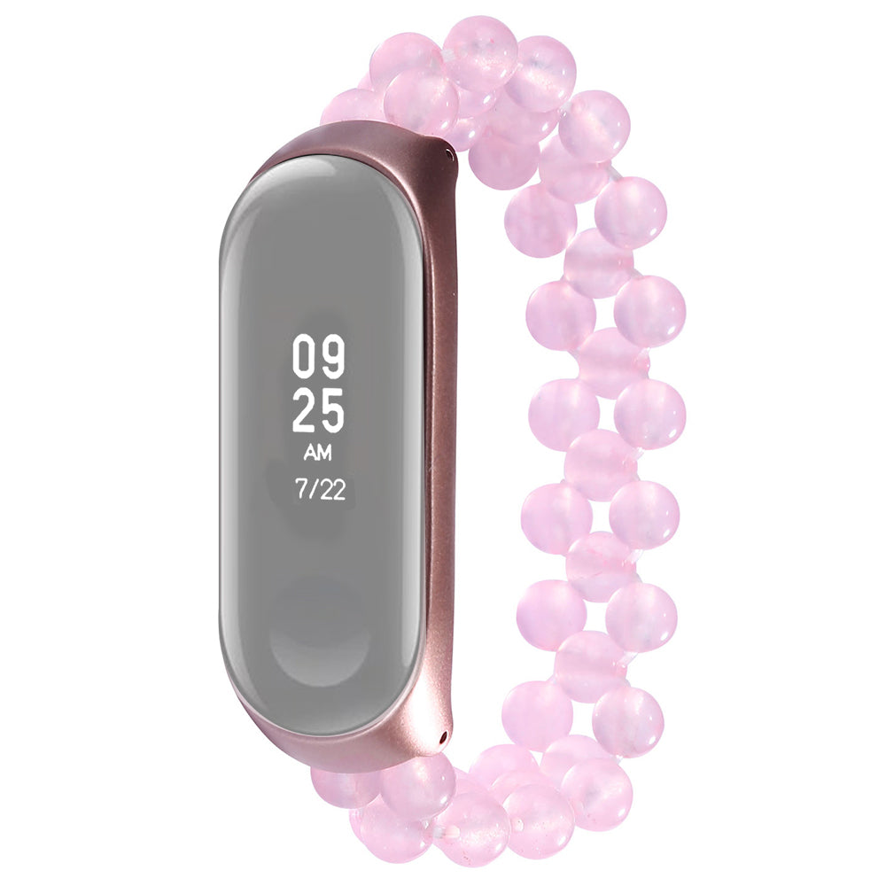 For Xiaomi Mi Band 5 Mi Band 6 Jade Beads Bracelet Smart Watch Band Strap Replacement
